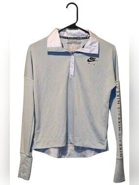 Nike Air Dri-FIT Quarter Snap Pullover XS Light Blue Athletic Top